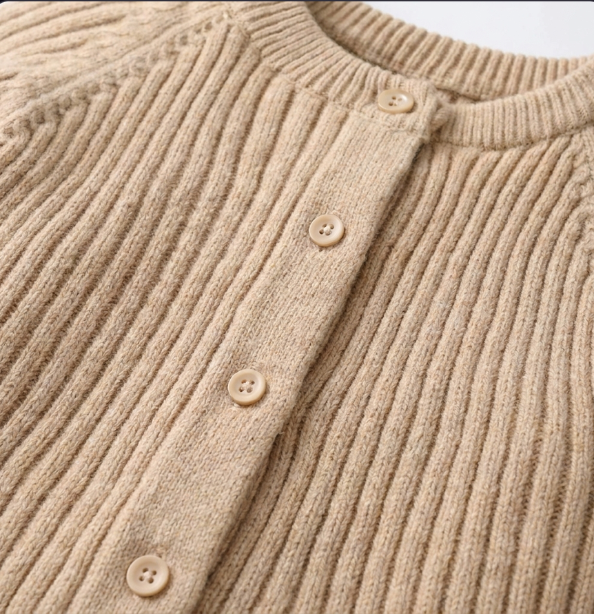 Camel Ribbed Knit Jumpsuit