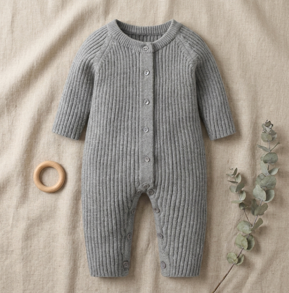 Dove Ribbed Knit Jumpsuit