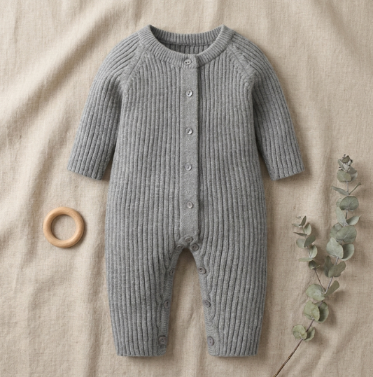 Dove Ribbed Knit Jumpsuit